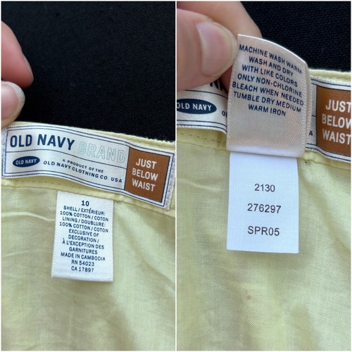 vtg OLD NAVY '05 Y2K McBling Fairy Cottage Low Waist Yellow Floral Pleated Skirt - Picture 23 of 24