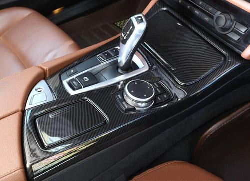 Carbon Fiber Center Console Gear Shift Panel For BMW 5 Series F10 F07 2011-2017 - Picture 11 of 11