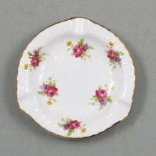 SHELLEY #2334 DAINTY DECORATED SMALL ASHTRAY FINE BONE CHINA ENGLAND #1