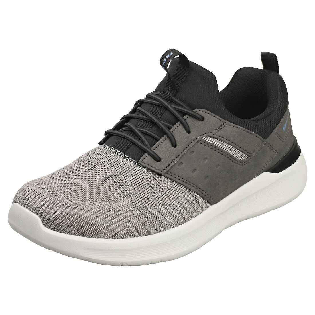 Skechers Lattimore Vegan Mens Grey Black Casual Trainers eBay