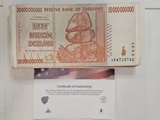 1 Zimbabwe 50 BILLION: BILLION SERIES banknote 2008 Circulated USA SELLER