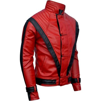TLW MJ Thriller Leather Jacket Michael Jack, RED, Genuine leather