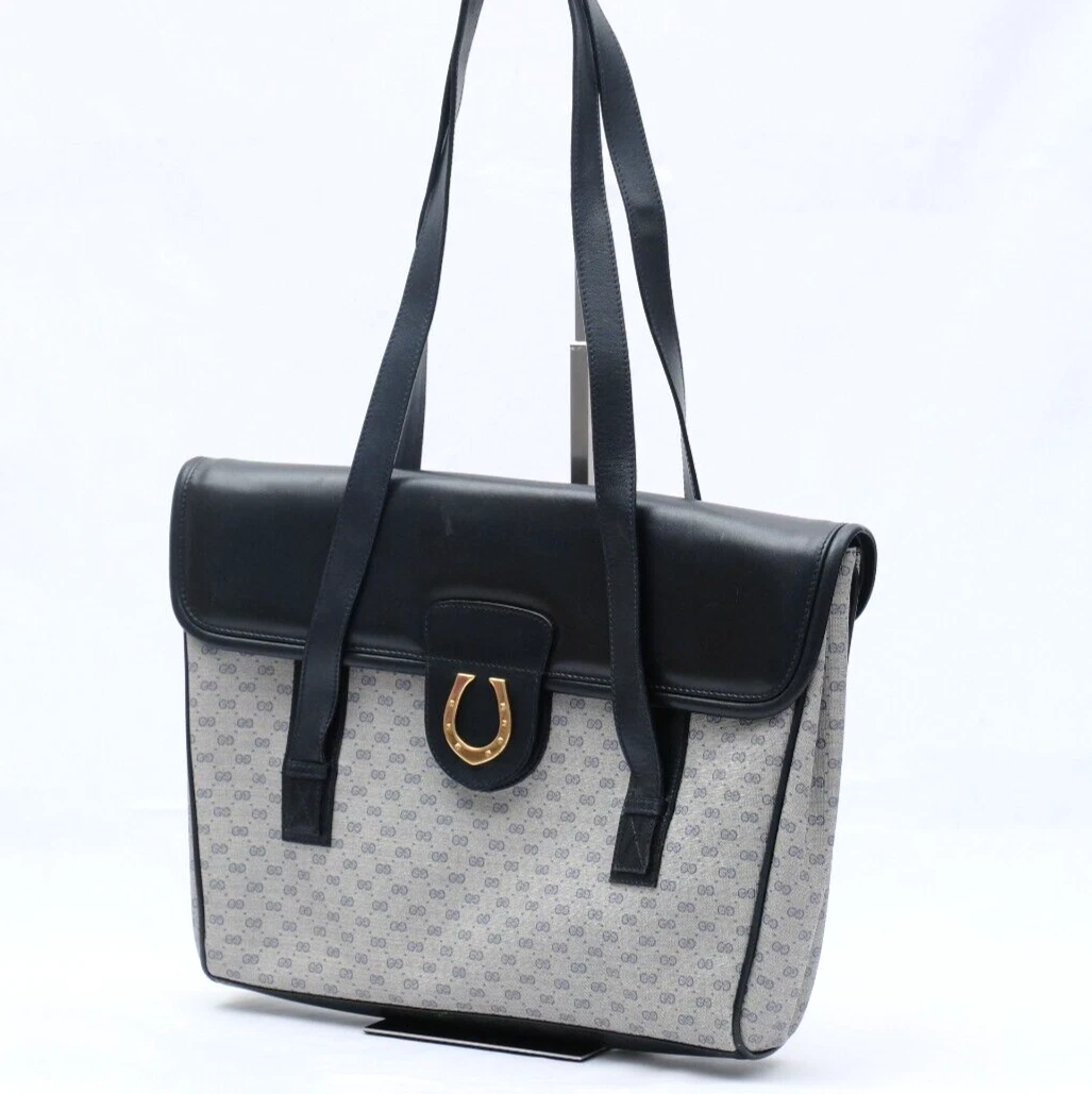 Sac bandoulière fourre tout vintage GUCCI fer à cheval microGG authentique *RARE*