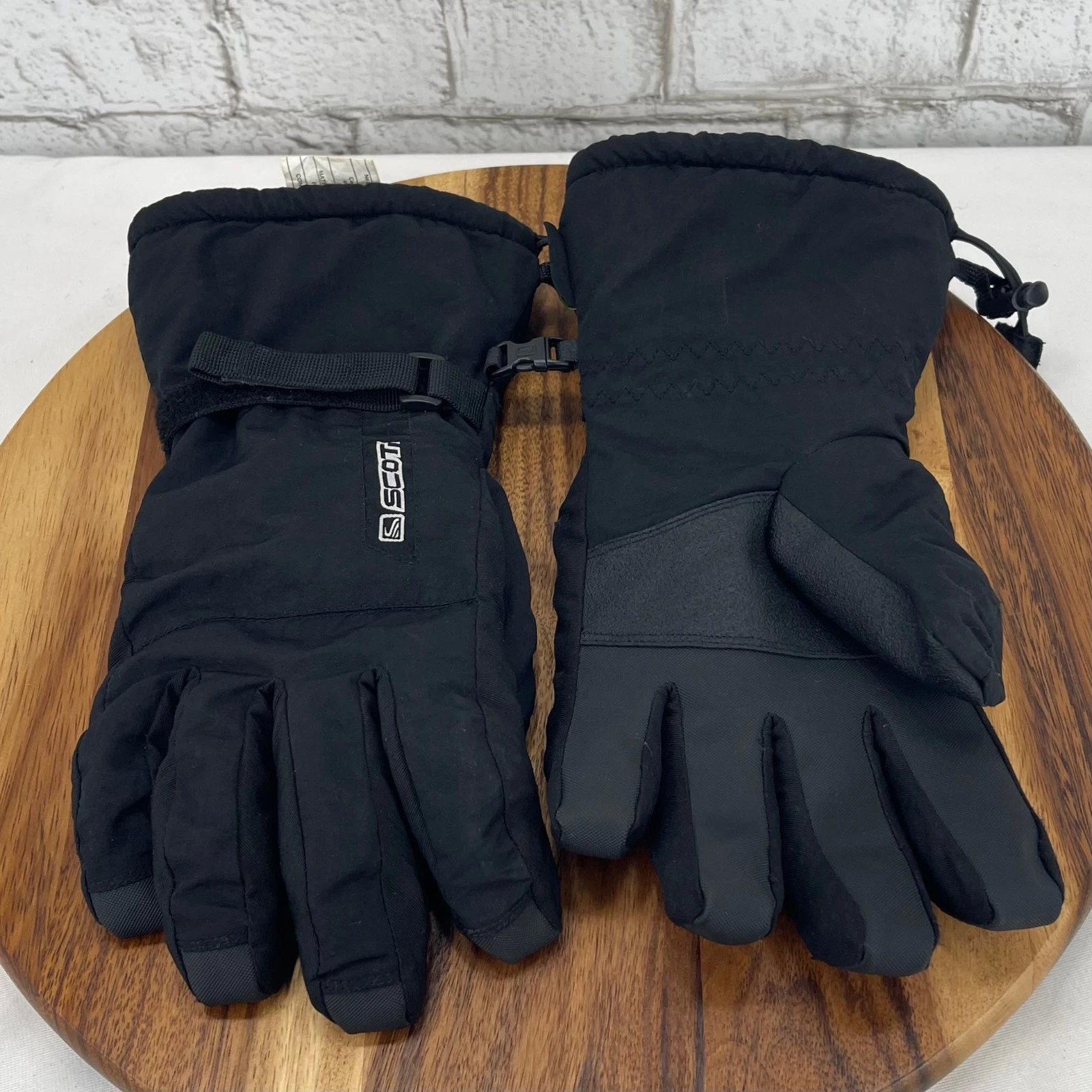 Scott Waterproof Breathable Black Nylon Large Hook & Loop Cuff Snow Winter Glove