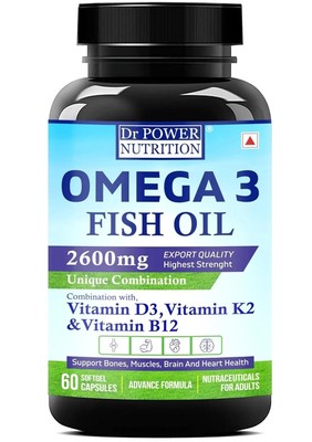 Dr Power Nutrition omega 3 vitamin D3 K2 Vitamin B12 Capsule (60 Cap)