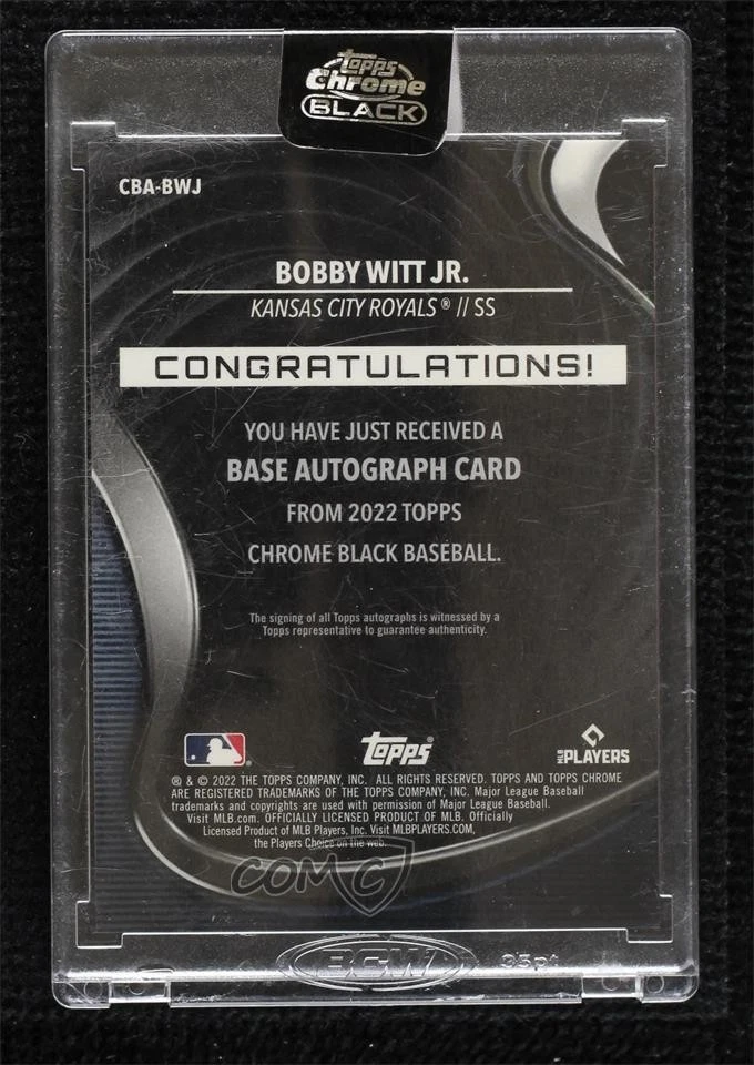 2022 Topps Chrome Black Auto Bobby Witt Jr #CBA-BWJ Rookie Auto RC - Image 2 of 2