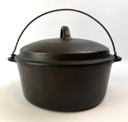 Vintage Wagner Ware Cast Iron Dutch Oven Sydney -O- 1268 with Lid 10” 5 Quart
