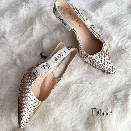 Escarpins Christian Dior J'Adior à bride argent 34D bout pointu rare