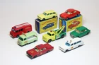 Matchbox Lesney Boxed / Unboxed x8 MB67 VW 1600, MB57 Land Rover, MB59 Galaxie