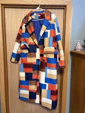long Coat of many colors, Blazer that goes with everything size Small multicolor