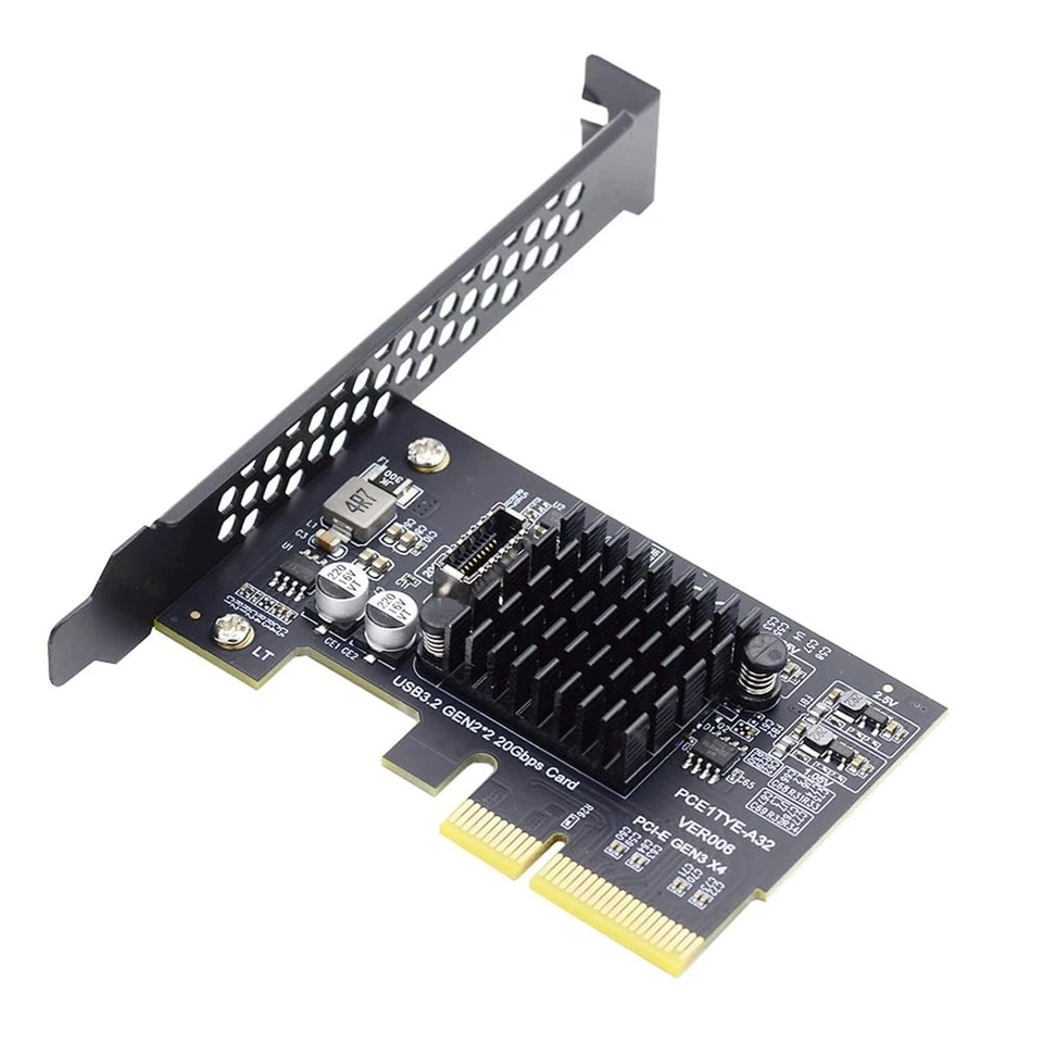 USB 3.2 Gen2 Type-E 20Gbps Front Panel to PCI-E 4X Adapter for PC Motherboard - Image 2 of 4