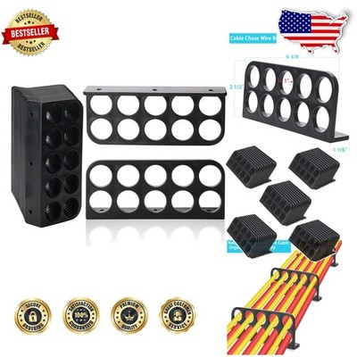 50ct Cable Chase Brackets, Black PVC Wire Stackers, Easy Install NMB Cord Holder