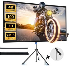Projector Screen and Stand 84" Indoor Outdoor 16:9 4K HD with Carry Bag Black