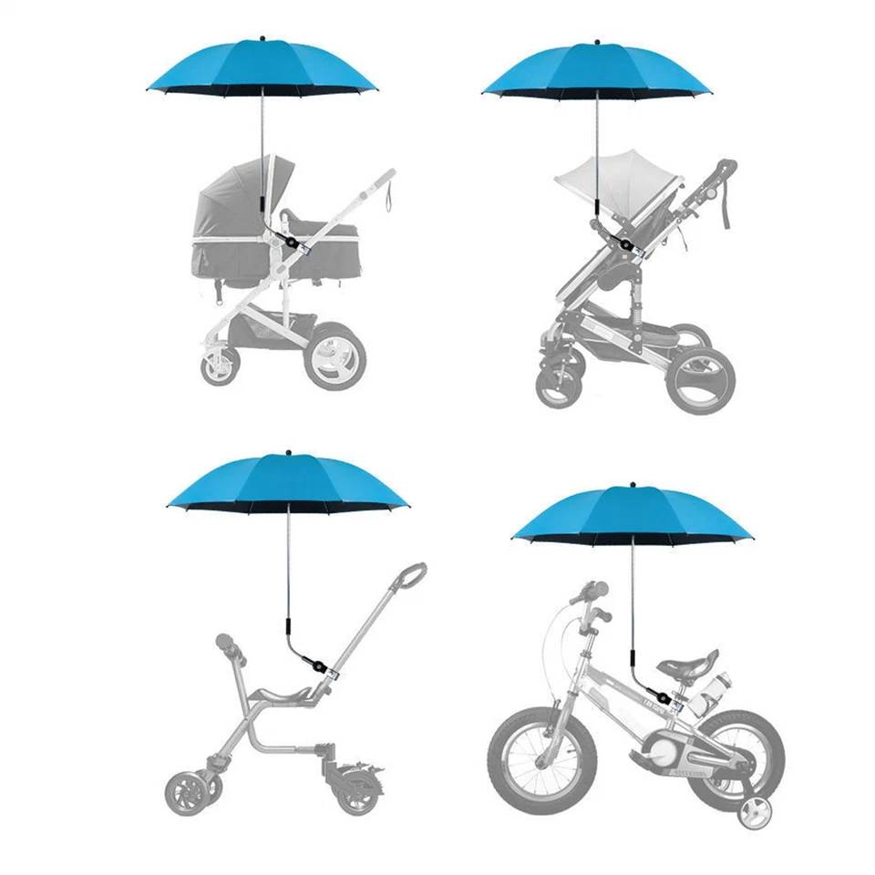  Sombrilla Sombrilla Cochecito Bebé Proteger del Sol Lluvia Giración Multiángulo  Foto 2 de 4