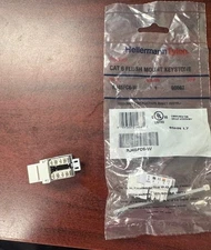 Hellermann Tyton J45FC6-W Category 6 Modular Keystone Jack, White LOT of 29pcs