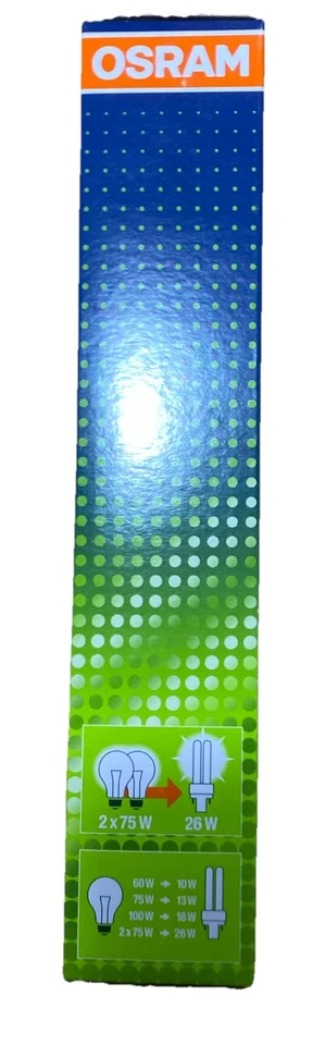 OSRAM DULUX D/E 26W/865 G24q-3 Fluorescent Globe x12, Cool Daylight, 4 Pin - Image 3 of 4