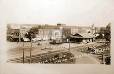 1915 Illinois Central Railroad Station Depot Greenfield TN RPPC Postcard COPY