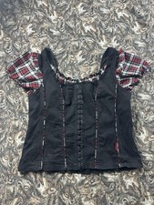 Vintage 90s Tripp NYC Plaid Black Corset Size 3