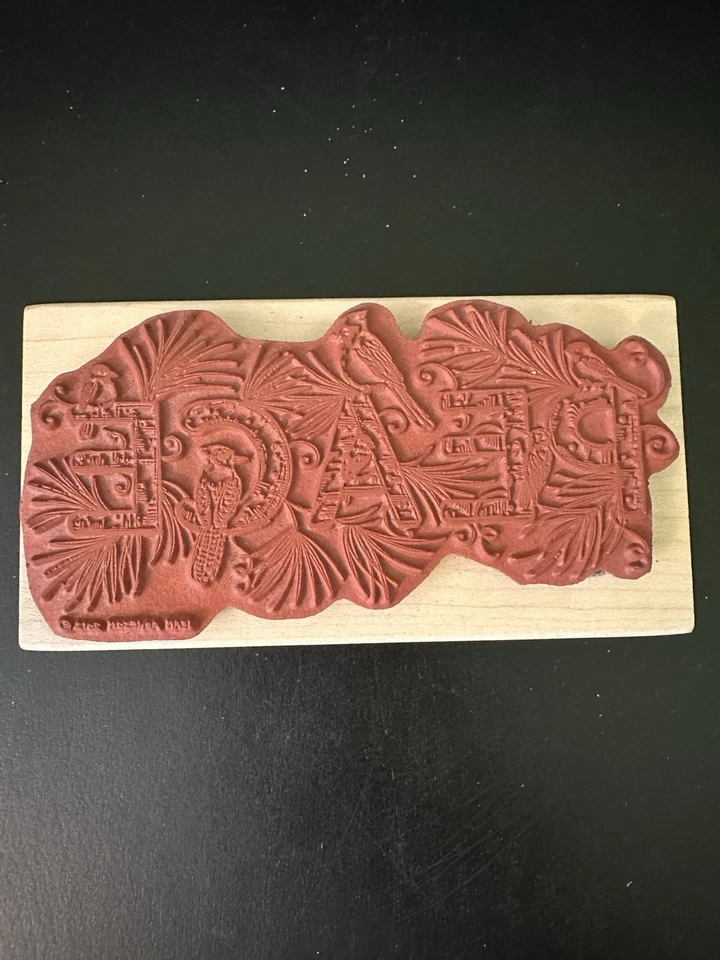 Sello de goma Northwoods Peace sentimiento de Navidad cardenal azul Jay Chickadee Foto 2 de 4