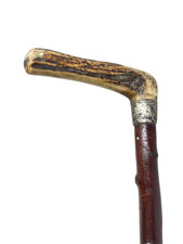 Antique Antler Stag - Walking Stick Cane Old Victorian - Great as Film/TV Prop