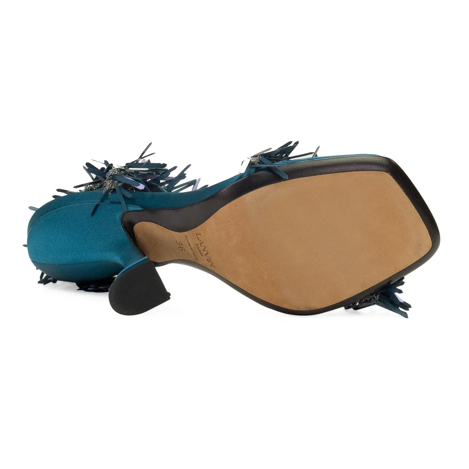 全新带盒 LANVIN 蓝色/小提琴 RITA SANDAL 105 HEELS 尺码 36 $1365 — 第 3/4 张图片