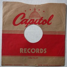 SIX 78 RPM 10 INCH CAPITOL RECORD SLEEVES   VG TO VG - NO RECORDS
