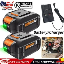 6.0Ah For WORX 20V MAX Extend Lithium Battery WA3520 WA3525 WA3575 / Charger NEW
