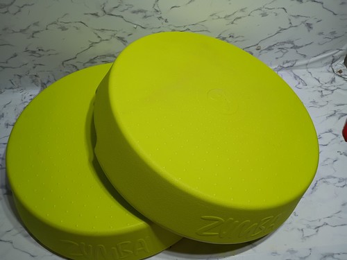 Pair Of Zumba Fitness Step Up Riser Round Plank Platforms