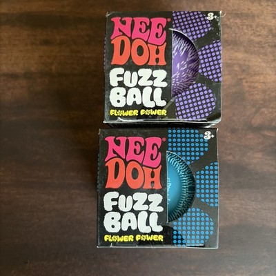 (2)NeeDoh Fuzz Ball Flower Power! by Schylling Brand Blue & Purple