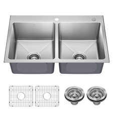 Kraus KHT632-33 Fairlane 33" Drop In Double Basin Stainless Steel - Stainless