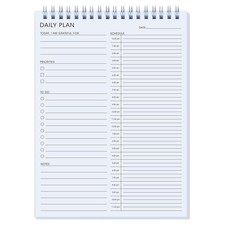 24 Hour Daily Planner - To Do List for 6.5 x 9.8 inches, White-Hourly-R