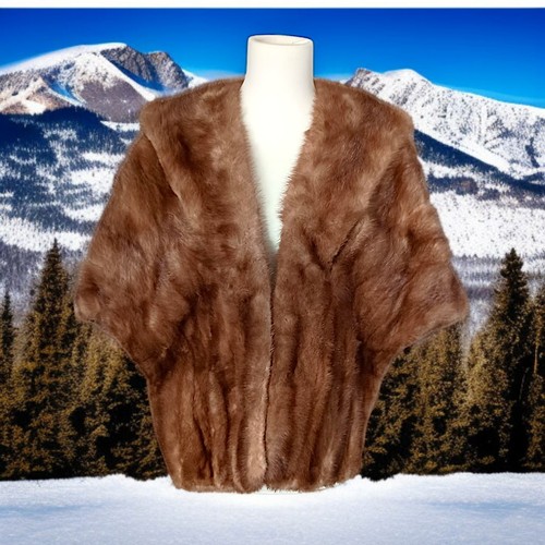 Nerz Stola Schal Halstuch Shrug Honig Rot Braun Vintage MCM Louis Laurie Philly MÄNGEL - Bild 18 von 24