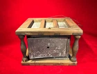 RARE CIVIL WAR ERA OFFICER'S CAMP TENT WARMER / WOOD & TIN