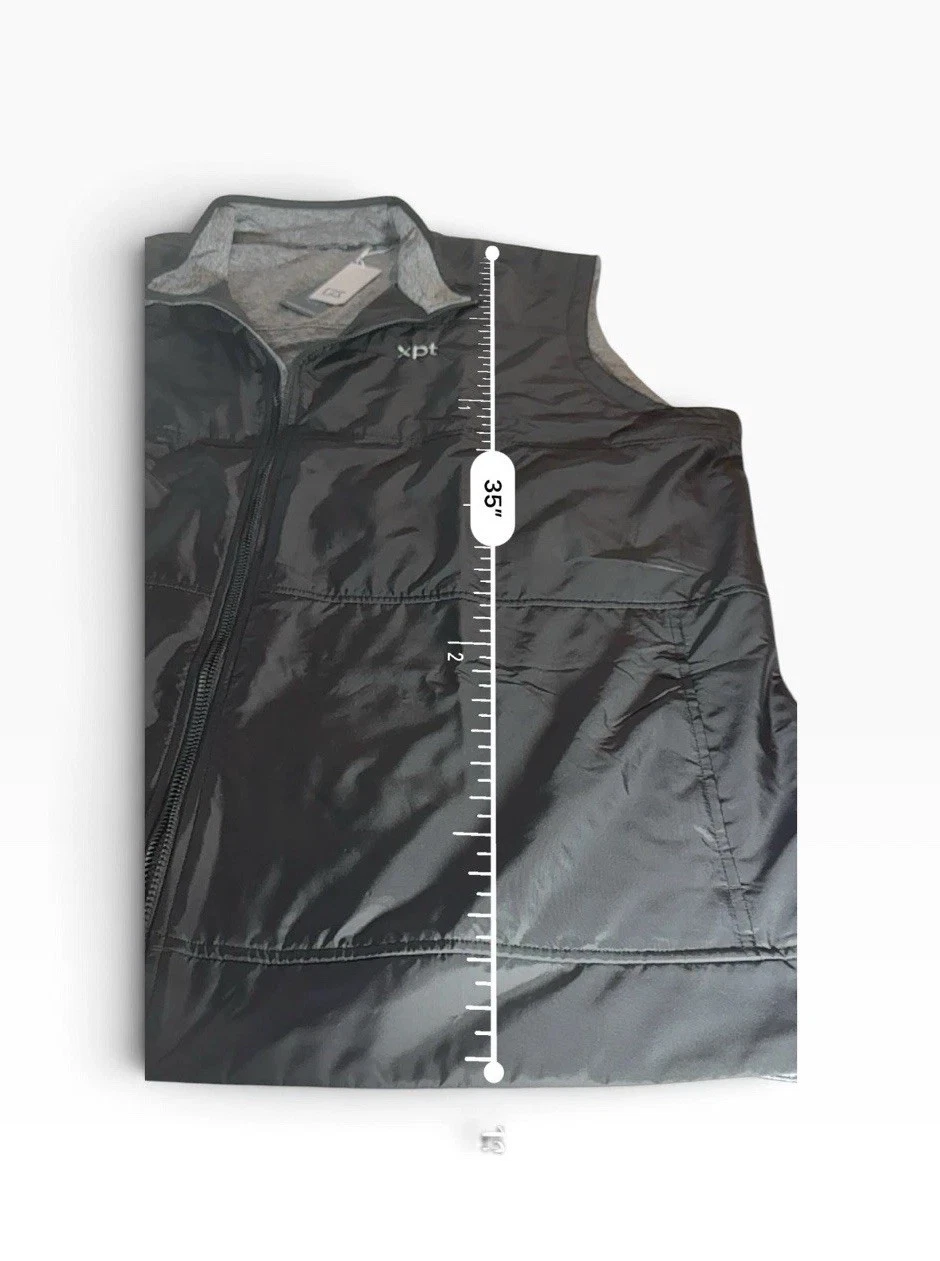 Cutter & Buck Stealth Eco Hybrid Quilted Full Zip Vest Blk/Gray xpt logo 4XLT - product detail image 5