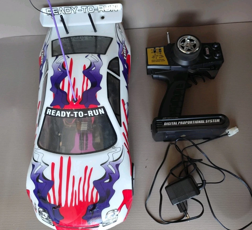 Hsp 1/10 RC On Road Drift 4wd Elettrica + Radio + Batteria + Carica Batteria - Immagine 3 di 4