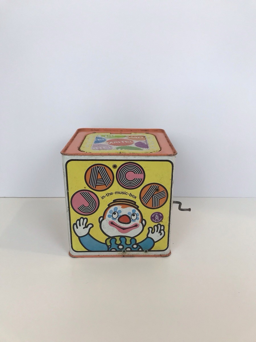 Vintage 1968 Tin Mattel Clown Jack in the Box Toy Wind Up 1960s | eBay