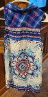 Justice, Girl's Size 18, Blue Plaid Shirt on Front, Floral Print on Back — photo 2