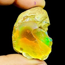 77.65 Cts Natural Ethiopian Opal Raw Rough 39x27mm Multi Fire Loose Gemstone