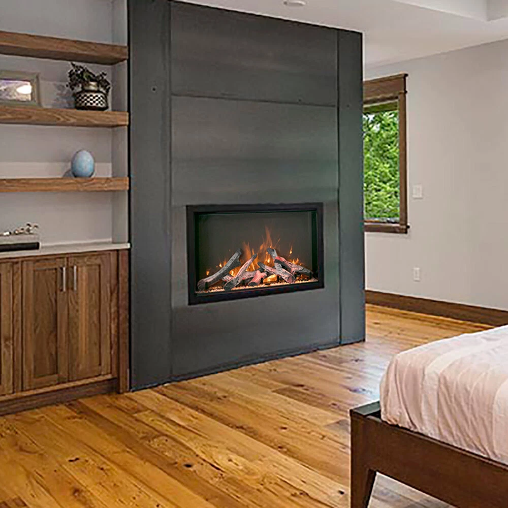 Amantii Traditional Bespoke In/Out Electric Fireplace Insert, Rustic Media,  38u0026#034; | eBay