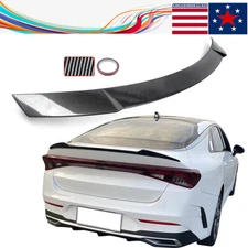 Carbon Fiber Print Rear Trunk Spoiler Lip For KIA K5 GT LXS LX EX KDM 2021-2023