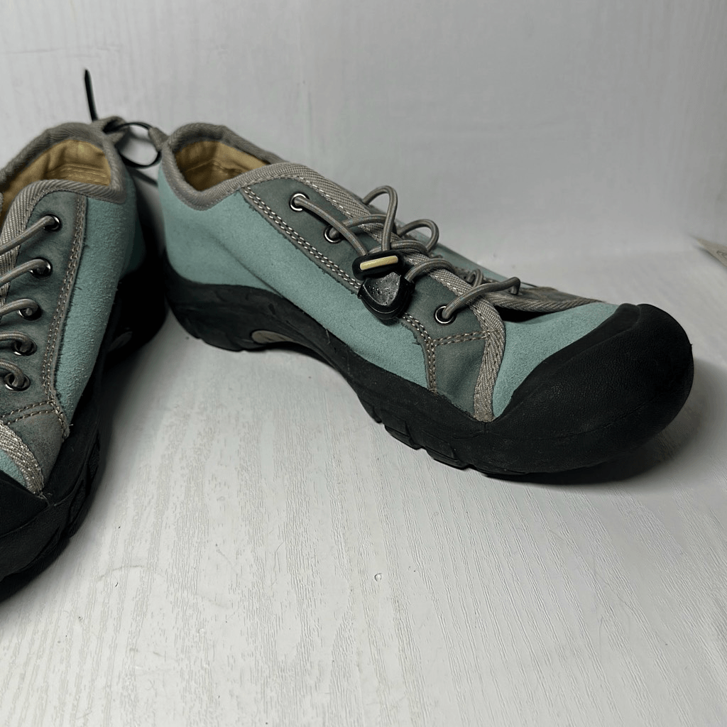 KEEN Scarpe da trekking nabuk da donna verdi nere taglia 5