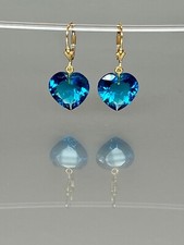 Peridot Earrings 925 Sterling Silver Green Heart Dangle Earrings Gift For Her