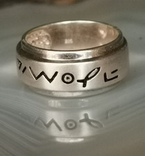 Ring silver 925 band ring modern unusual special 18.5mm 7.5g