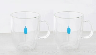 Blue Bottle Coffee X BODUM DOUBLE WALL GLASS Set of 2 Handmade JAPAN NEW