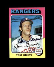 Tom Grieve Hand Signed 1975 Topps Texas Rangers Autograph