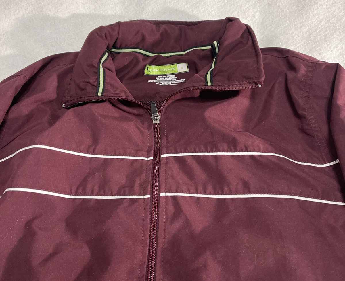 Tek Gear Jacket Maroon Lined Rain Wind Size Small RN#73277 | eBay