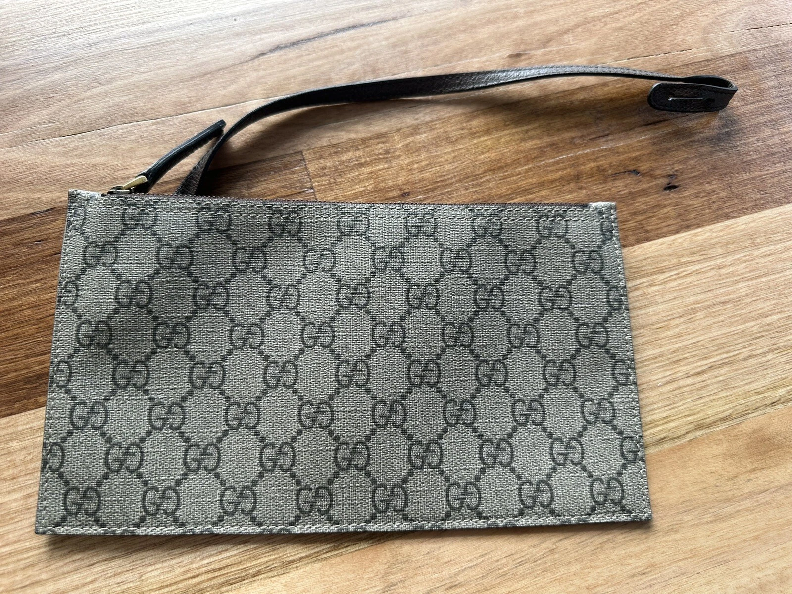 Authentic Gucci Supreme GG Ophidia Monogram Canvas Pouch Clutch Bag