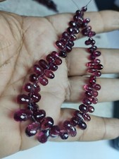AAA Rhodolite Garnet Teardrop Faceted Beads 4x6mm Gemstone Beads 6" Strand