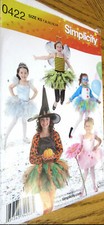 Halloween Costume Pattern Witch/Clown/Ballerina Simplicity 0422 Girls 7-14 NWT