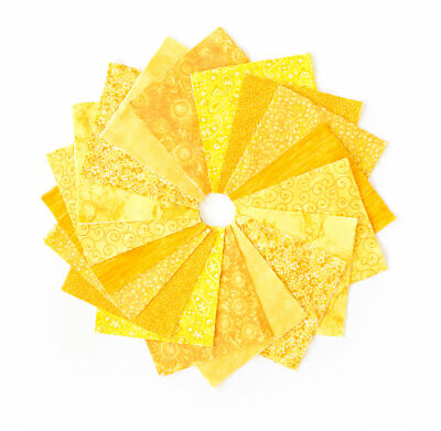 It's All Yellow 90-pc precut charm pack 5'' squares 100% cotton fabric quilt 